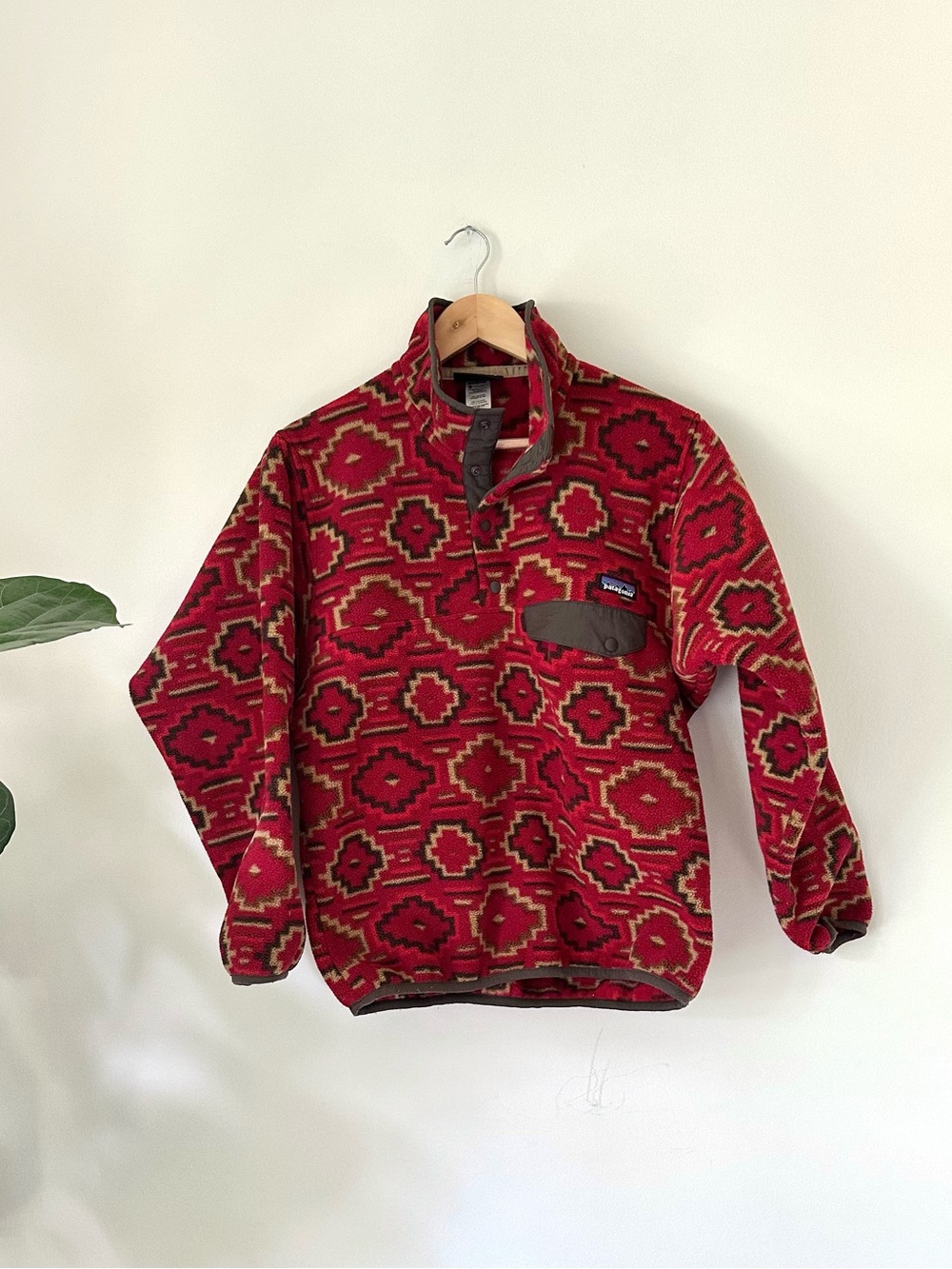 VTG Patagonia Synchilla Snap T Fleece Pullover Jacket Sweater Geometric Aztec